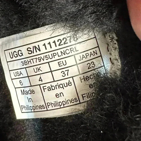 UGG Womens Sheepskin & Wool Lined Black Slippers Size 6 - Picture 2 of 16